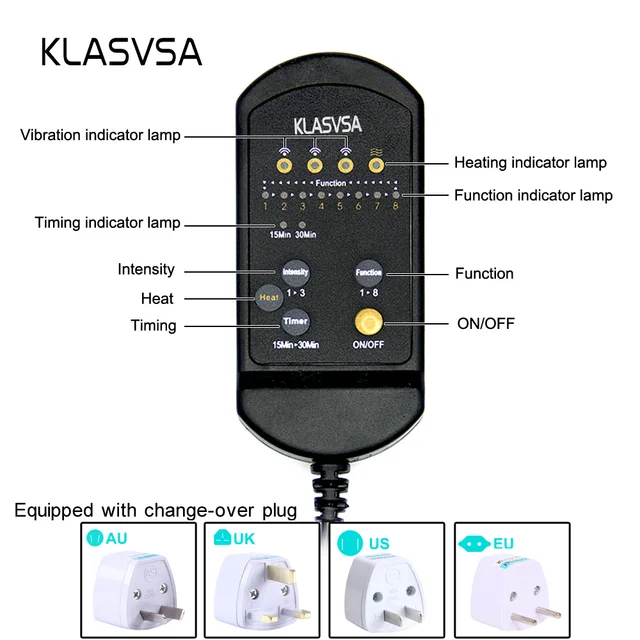 편안함과 통증 완화를 위한 휴대용 다목적 KLASVSA 전기 마사지 의자 쿠션