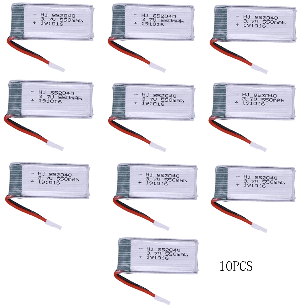 10 шт./лот 3 7 V 550 mAh Lipo батарея для JXD 523 523W H43WH RC Quadcopter Drone 852040 | Игрушки и хобби