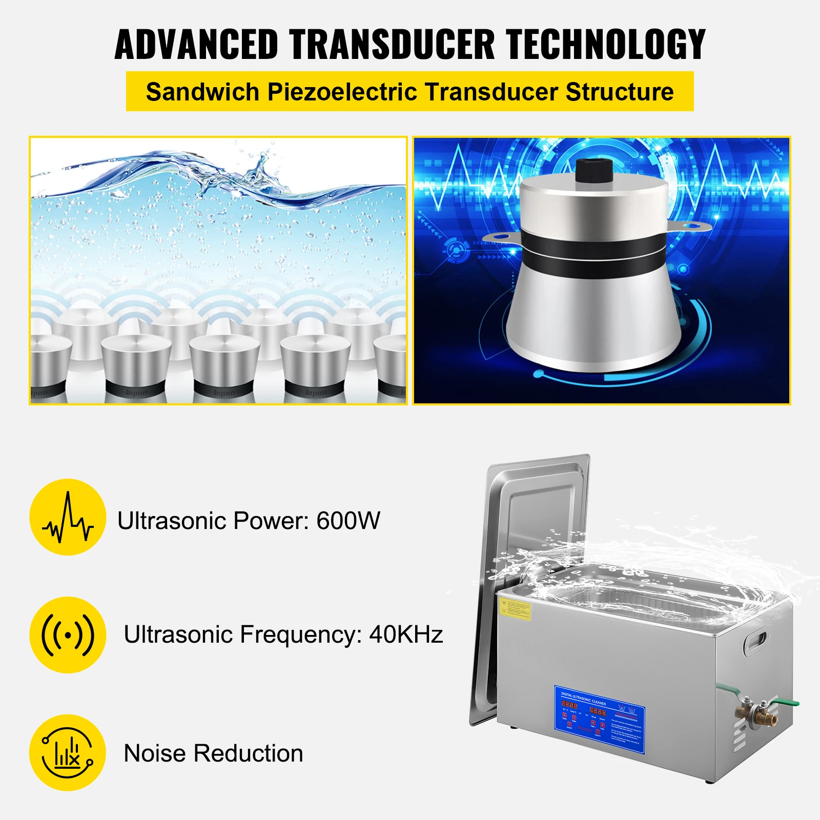 VEVOR 1.3L 2L 3L 6L 10L 15L 22L 30L Ultrasonic Cleaner Lave-Dishes Portable  Washing Machine Diswasher Ultrasound Home Appliances - AliExpress