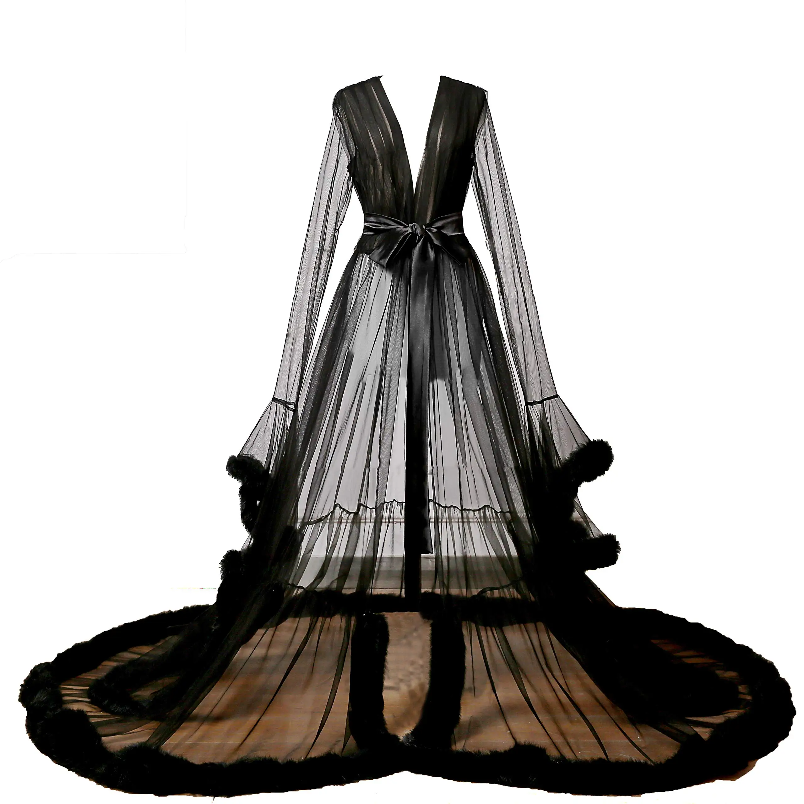 2020 Customized Women's Sexy Boudoir Feather Bridal Tulle Gown Ceremony Dress boudoir кресло