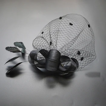 

1PC Feather Satin Hair Clip Women Cocktail Wedding Party Bridal Ladies Dress Headband Party Hair Accessories