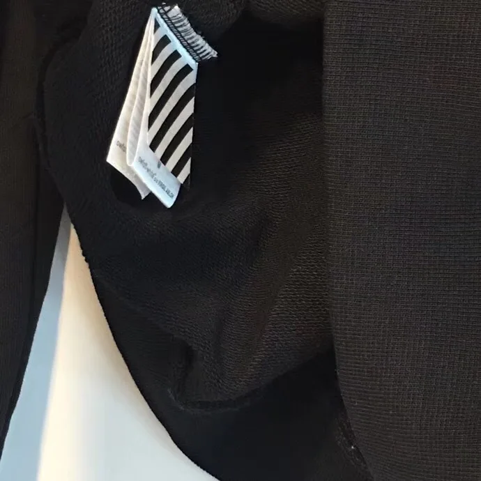 OFF-WHITE OW 19SS градиентная стрелка с круглым вырезом махровое кольцо пара свободная толстовка с круглым вырезом куртка