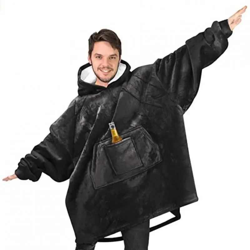 

Ленивое одеяло с карманом для пива уличная теплая одежда для барбекю зимняя Домашняя одежда повседневная одежда для отдыха верх с капюшоном Универсальный пол