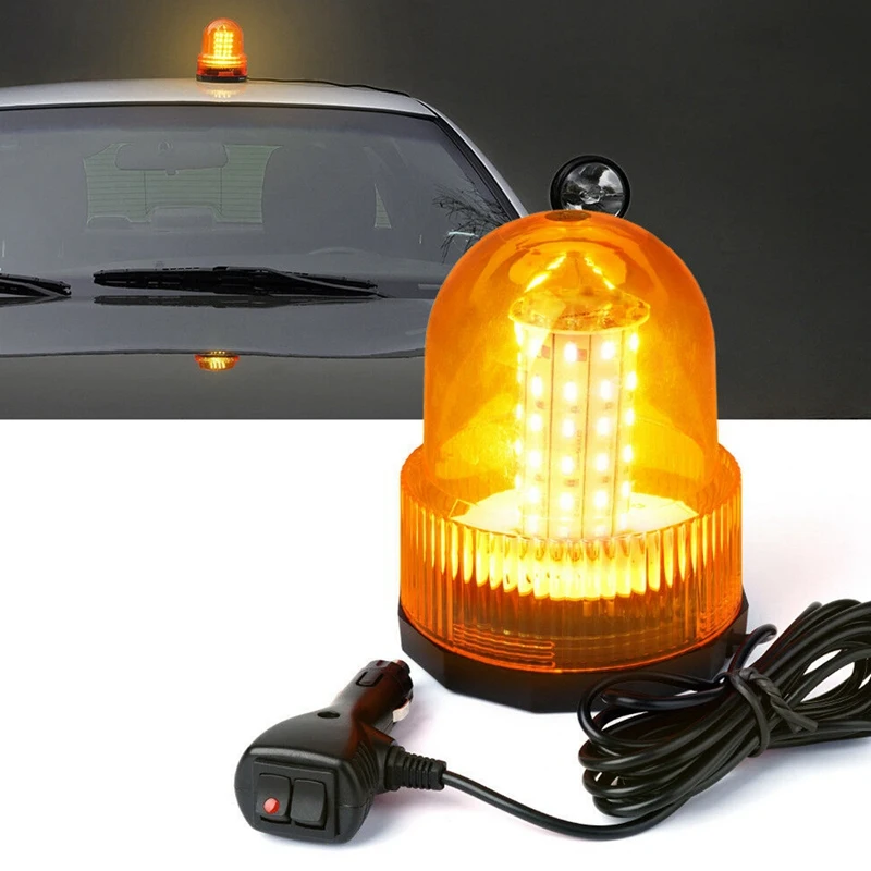 

60 Led Strobe Light Car Emergency Warning Rooftop Beacon Work Lamp -Amber
