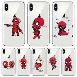 Чехол для Телефона iPhone X XR XS MAX 8 7 6 S 6 S силиконовый чехол Deadpool Marvel Человек-паук Мягкий чехол для iPhone 8 7 6 S 6 S Plus