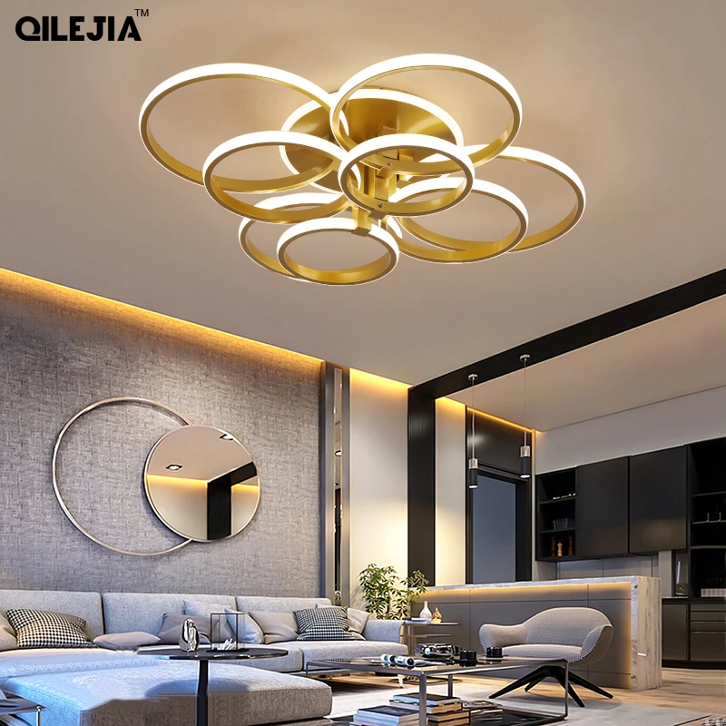 Modern LED Chandeliers For Living room Bedroom Dining room Luminaries Golden/White/Coffee/black Led Chandelier Lamp Fixtur kitchen chandelier