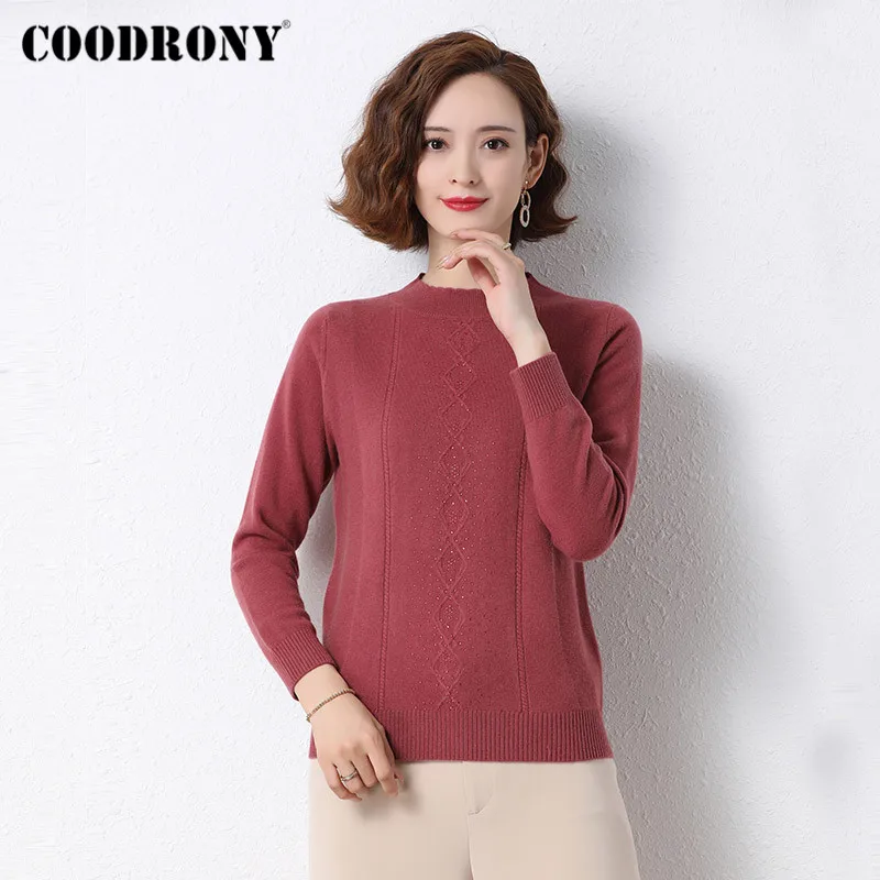 COODRONY Brand New Elegant Style Knitting Slim Pullover Sweaters Female 2020 Winter High Quality Warm Wool Women Jumpers W1185