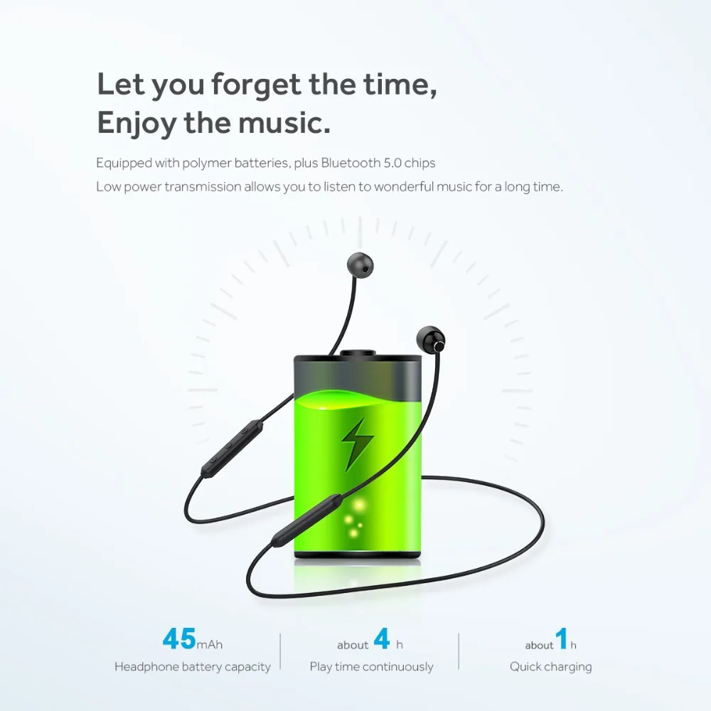 Rockspace беспроводные наушники Bluetooth наушники с микрофоном IP5 водонепроницаемые спортивные Bluetooth гарнитуры для ipnoe7