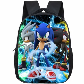 

New Primary Students School Backpack Cartoon Sonic The Hedgehog Pattern Kids School Book Bags Cute Design Mochila Escolar
