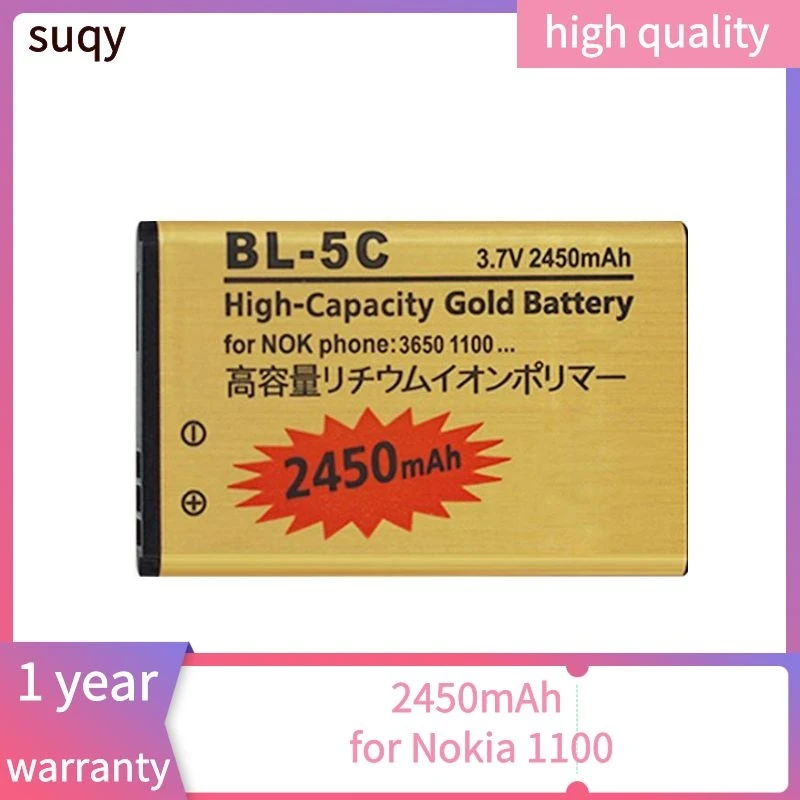Аккумулятор Suqy Bl-5c для Nokia N91 Bl 5c Bateria 1100 1110 1200 1208 1280 1600 2600 2700 3100 3110 6230i N70 N72 Bl5c |