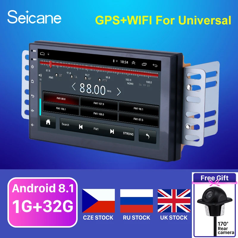 Мультимедийный плеер Seicane 1 Гб + 32 ГБ Android 8 7 дюймов 2Din Универсальное автомобильное
