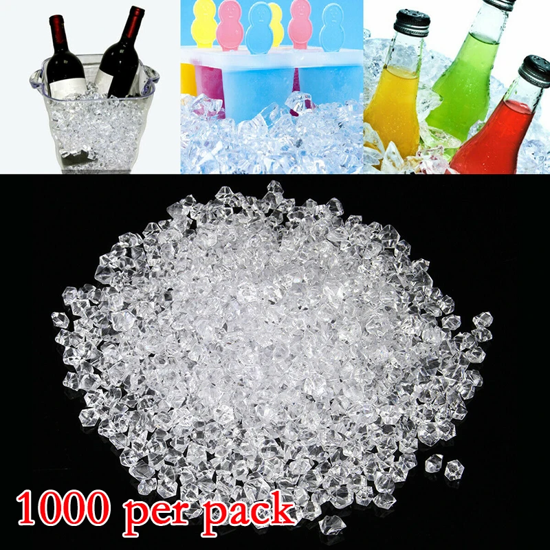 1000pcs Acrylic Simulation Ice Rock Crystal Stones Wedding Aquarium Vase Decor Home Garden Supplies | Дом и сад
