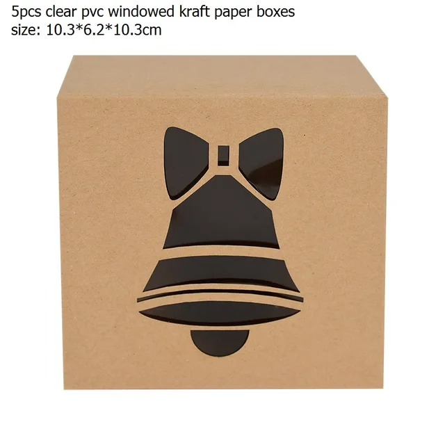 5pcs Santa Claus Snowman Paper Boxes Printed Green Red Candy Cookie Box Christmas Festival Party Supplies Kids Favor Gift Bags B04