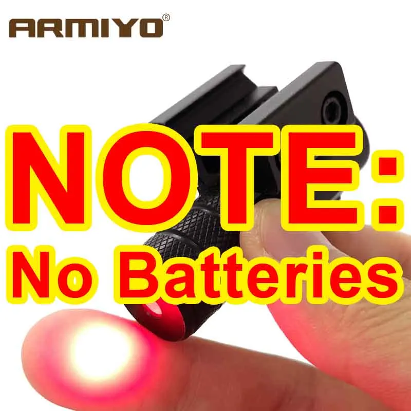 No Batteries Тактический armiyo 635-655nm пистолет Красный точечный Лазер 50-100 м Диапазон точка зрения Регулируемая 11 мм и 20 мм рельсовая съемка аксессуары - Цвет: No Batteries