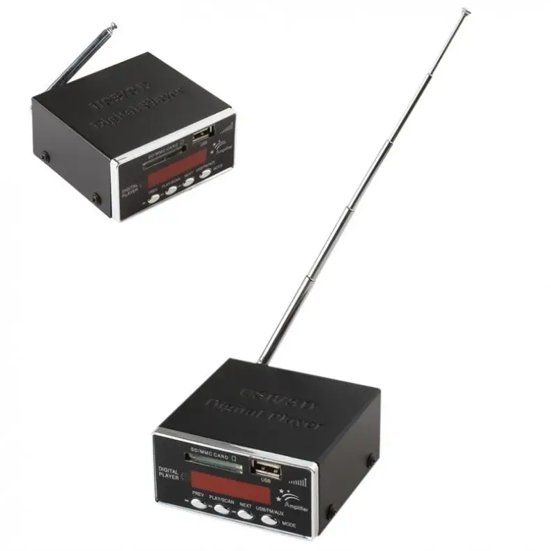 12V цифровые часы Авто Мощность усилителя & Аудио MP3 плеер с FM радио 4 Электронная