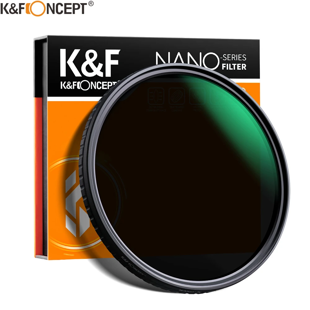 Filtro variabile 52mm 58mm 62mm 67mm 72mm 77mm 82mm del ND di concetto di K  & F nessun filtro neutro di Densityr di dissolvenza del punto di X per la  lente|Filtri per