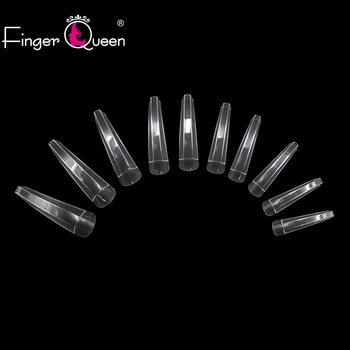 

FingerQueen 500pcs Coffin Nails Long Ballerina False Nails Tips Clear Full Cover Ballet Acrylic Natural Fake Nails