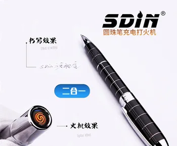 

Multifunctional signature pen usb rechargeable lighter metal electronic cigarette lighter fashion creative personality gift