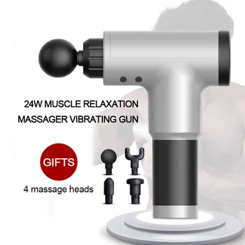 

Electric Massage Gun Muscle Tissue Massager Therapy Fascia Body Deep Vibration Muscle Relaxation Fitness Equipment with Box