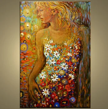 

Handmade Abstract Woman Painting Canvas Art Palette Knife Heavy Texture Oil Painting Canvas Art Modern Wall Canvas Art