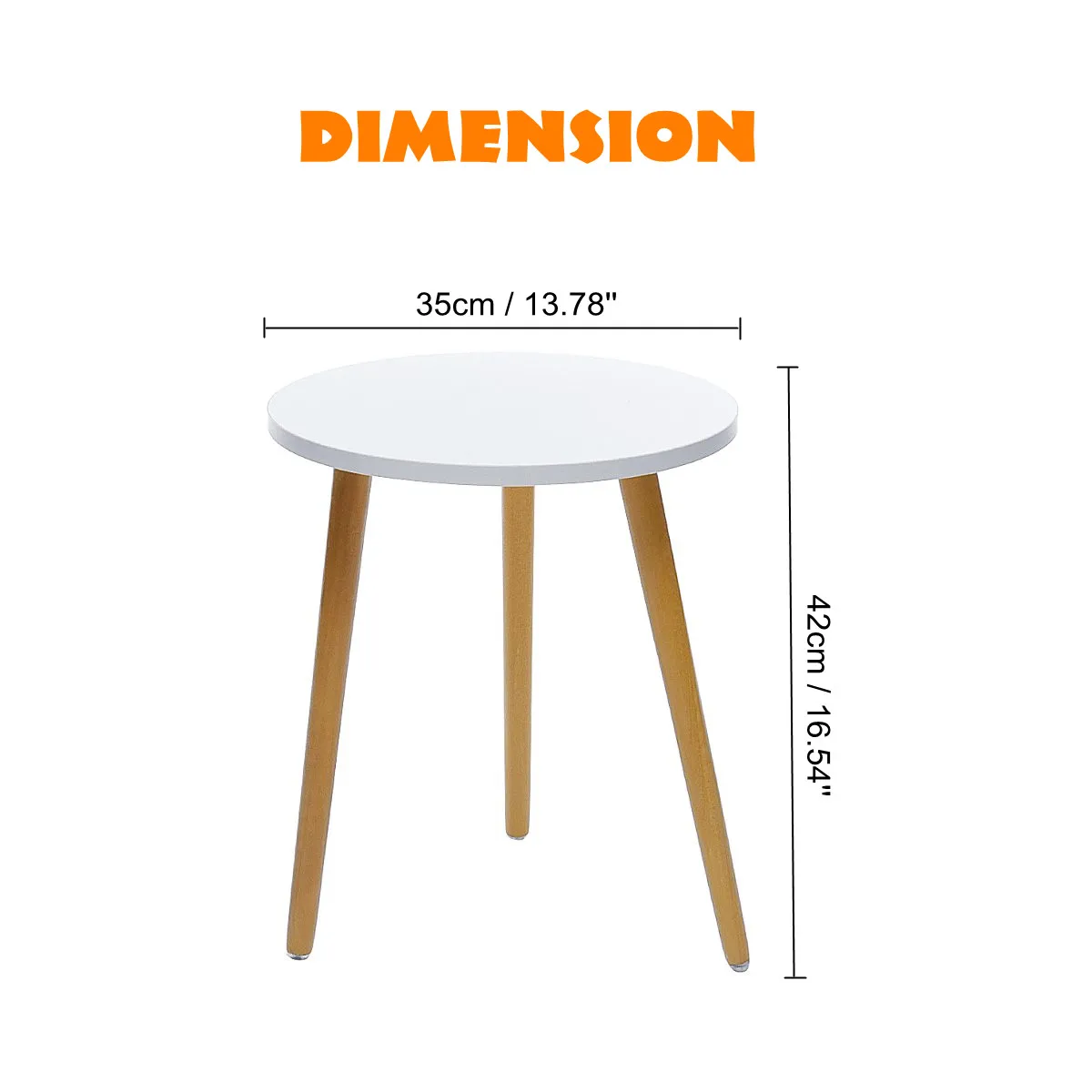 

New Modern Wood Coffee Table Nordic Convenient Sofa Circular Practical Natural Tea Side Table Living Room Decoration 35 x 42 cm