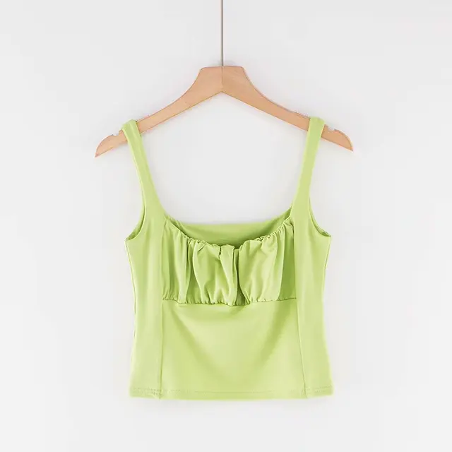 green ruched top