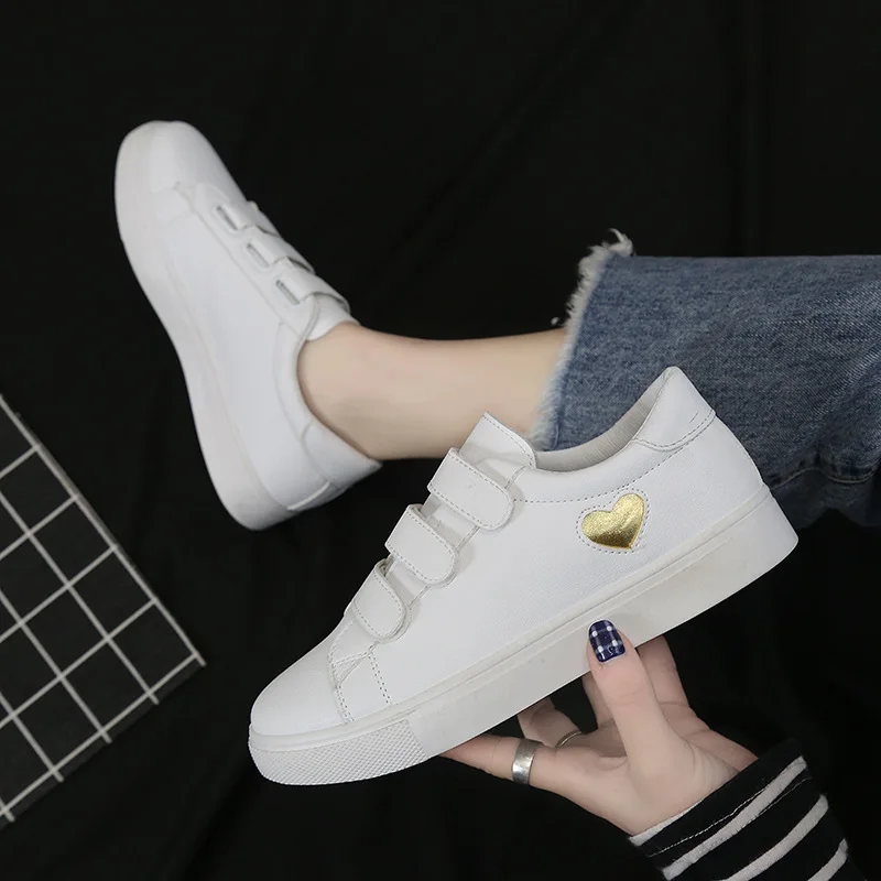 

Velcro Shoes White Women's 2019 Spring Summer New Style WOMEN'S Shoes Versatile Casual Shoes Korean-style Students Shoes Women