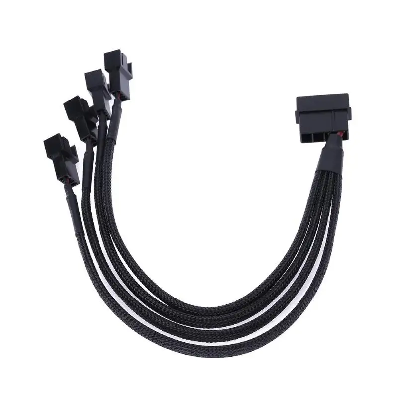 4pin IDE Molex в 4-портовый 3-контактный/4-контактный разъем питания с черными рукавами