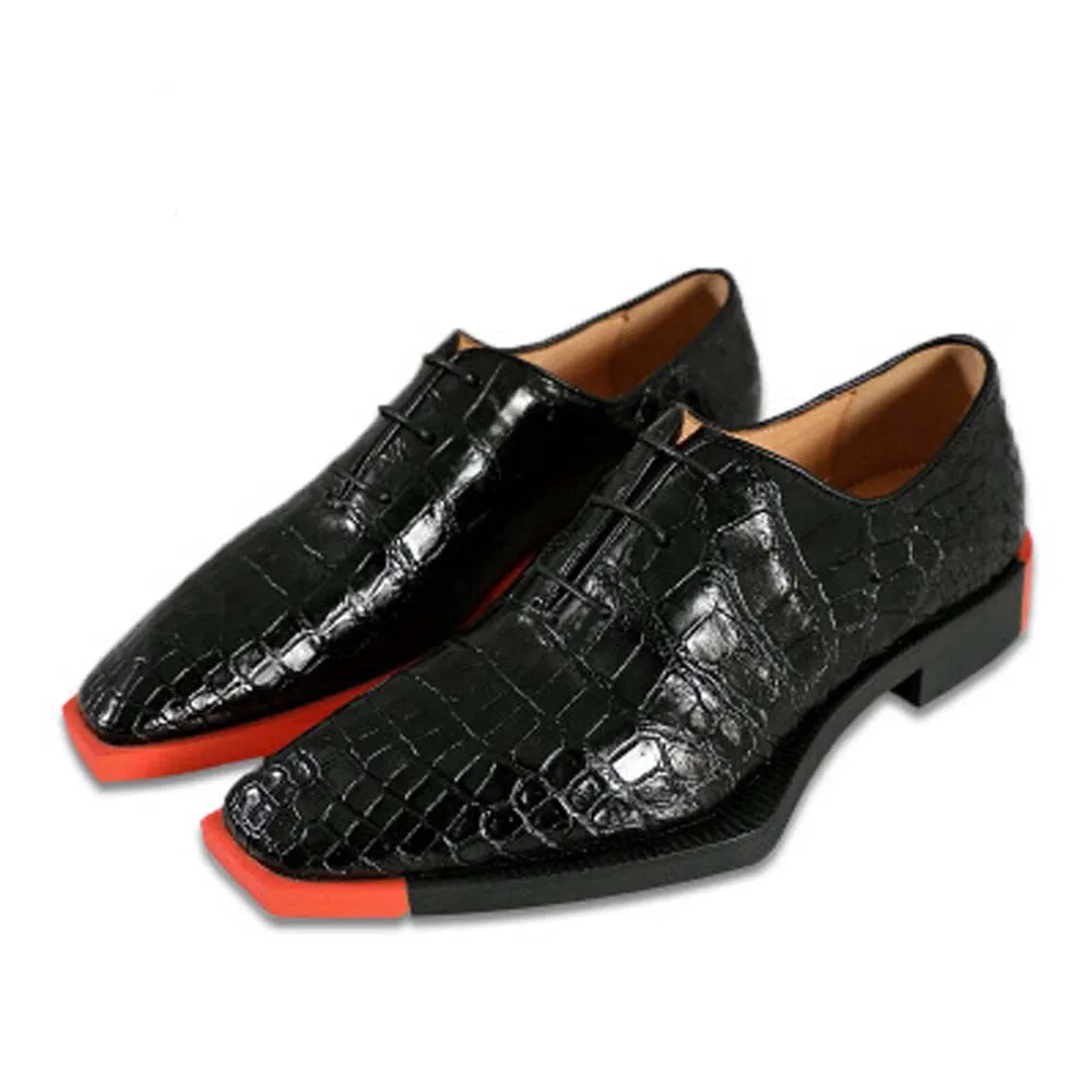

tianxin British Men crocodile Leather shoes Single shoes rubber non-slip sole wear-resisting bottoms men Dress shoes