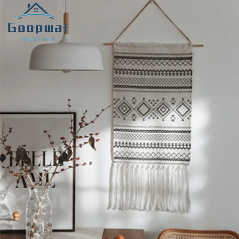 

New Nordic Household Bohemian Style Tapestry Moroccan Geometric Print Hand-woven Tassel Wall Tapestry Home Decoration Blanket