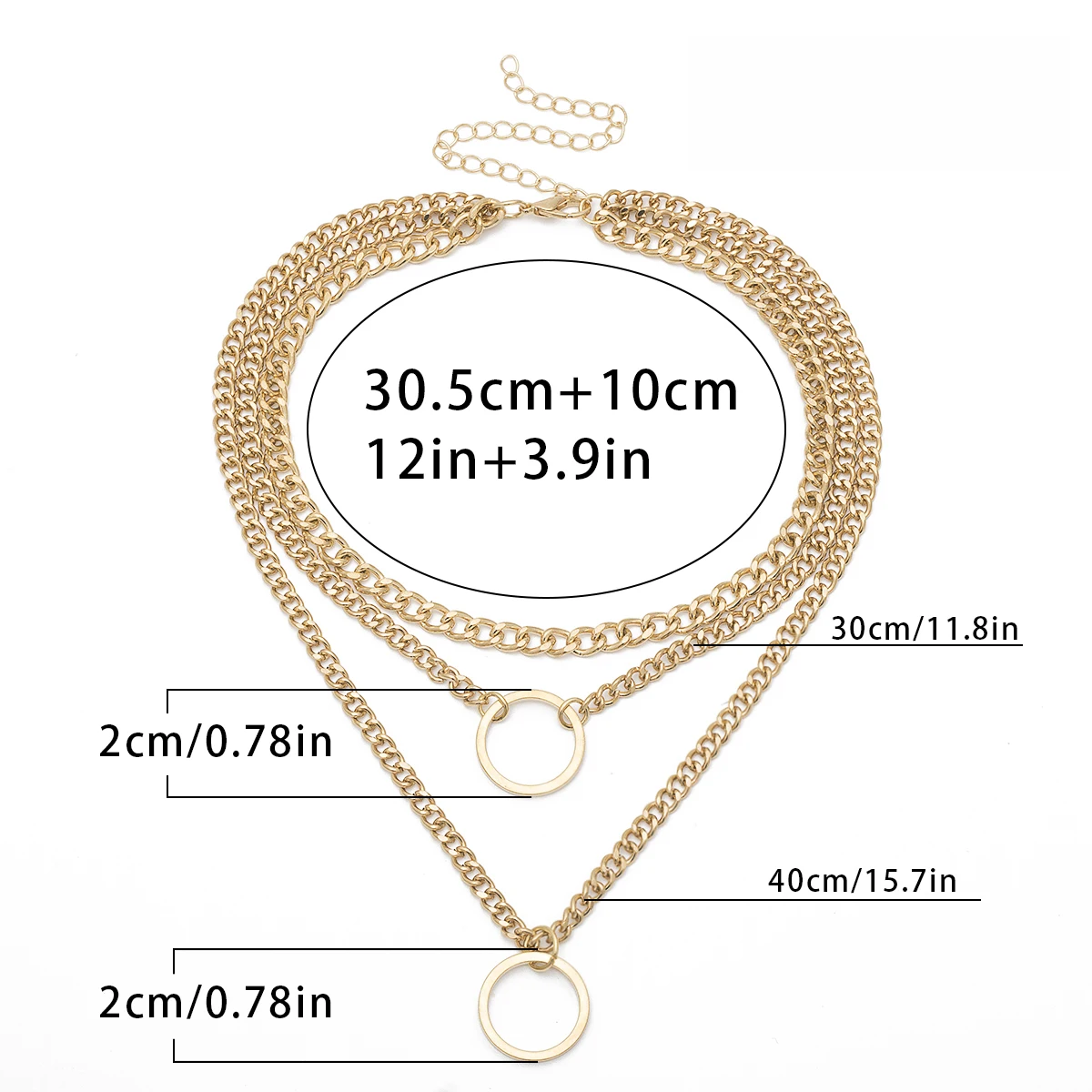 SHIXIN панк многослойное Ожерелье Золотая/серебряная цепочка с круговой подвеской ожерелье для женщин хип-хоп ожерелье цепочка на шею