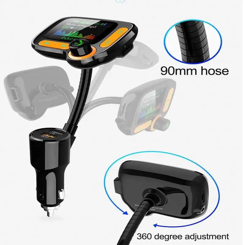 C86 QC3.0 быстрое зарядное устройство USB MP3 плеер автомобильный комплект громкой связи беспроводной bluetooth fm-передатчик TF AUX аудио приемник Surpport 64 ГБ