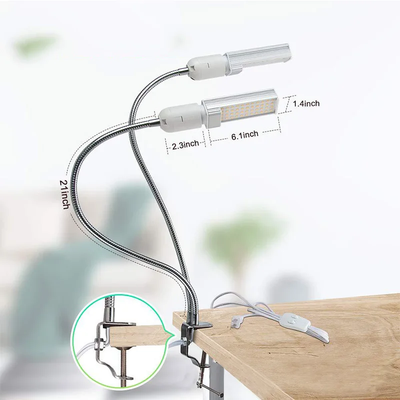 Hot Dual LED Plant Grow Light Bulb USB Timer Full Spectrum Indoor Growing Lamps Box FQ-ing