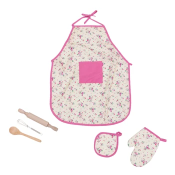 

1 Set of Baking Supplies Lightweight Non-toxic Durable Gloves Eggbeater Rolling Pins Apron for Boys Kids Girls A30