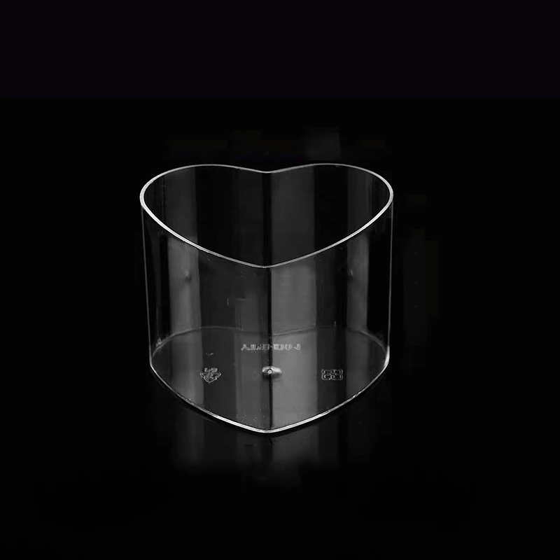10Pcs Disposable Transparent Round Square Heart Shape Cup DIY Plastic Multifunction Yogurt Mousses Dessert Baking Cake Container