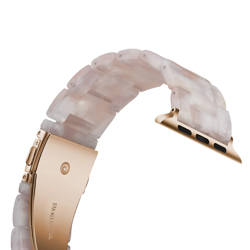 Новинка, браслет из смолы с розовым цветком для Apple Watch Series 5, 40 мм, 44 мм, I Watch 4, 3, 2, 1, женский ремешок, 38, 42 мм, мужской браслет