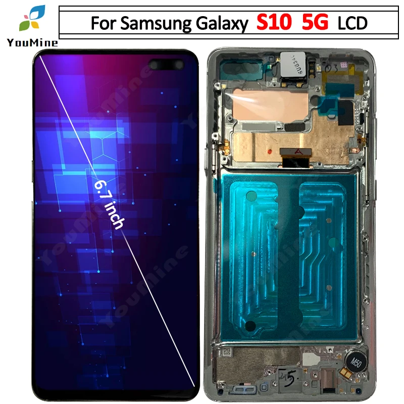 Динамический AMOLED для samsung Galaxy S10 5G ЖК-дисплей сенсорный экран дигитайзер в сборе для samsung S10 G977B G977U G977N