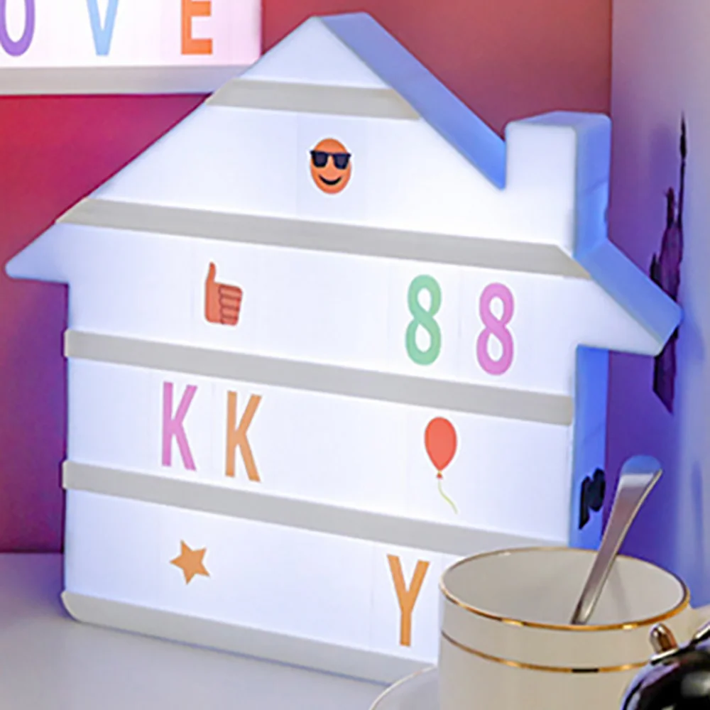 LED Night Light Box Lamp House / Heart Shaped 5V Letters Number Cards  Combination Decoration Lamp Message Board Cinema Lightbox - AliExpress