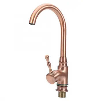

Traditional Retro Style Kitchen Sink Mixer Tap Brass Faucet for Home Use with Hot & Cold Water Hoses