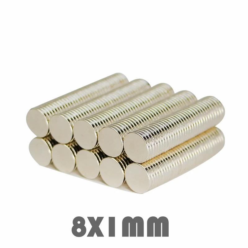 

300Pcs 8x1 mm 8*1 mm N35 Neodymium Magnet Disc Permanent NdFeB Small Round Super Powerful Magnetic Magnets Craft 8mm x 1mm