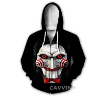 CAVVING 3D Print Horror Movie SAW Scarry Puppet Killer Zipper Hoodies Zip Sweatshirt Harajuku Hoodie Sweatshirt for Men/women 2