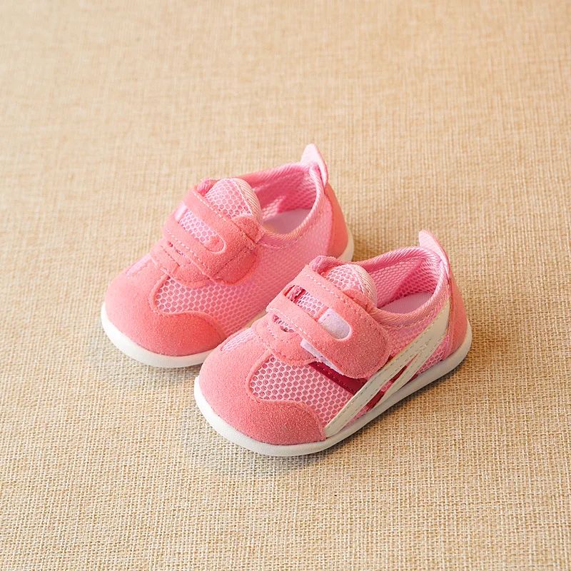 A pink Стелька 11,5-13,5 см; сезон весна-лето; детская спортивная обувь из дышащего сетчатого материала для мальчиков и девочек; обувь для малышей - Цвет: A pink
