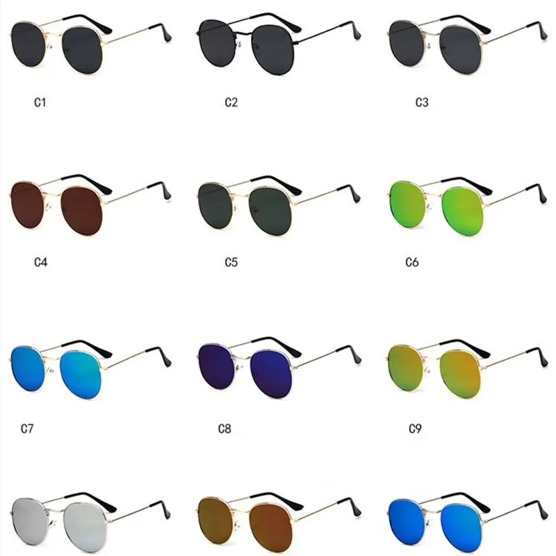 Classic Small Frame Round Sunglasses Women/Men Brand Designer Alloy Mirror Sun Glasses For Female Vintage sunglasses women