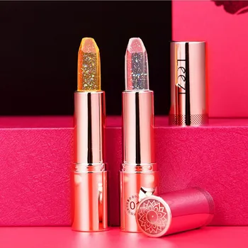 

Jelly Lipstick Warm Feeling Discoloration Glow Lasting Moisturizing and Hydrating Transparent Gold Leaf Lip Balm 1Pcs