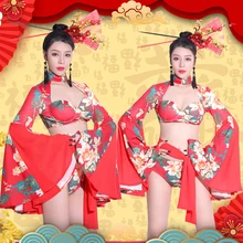 Gogo ведущая Одежда для танцев Женская одежда для выступлений Новогодняя праздничная одежда сценический костюм певица одежда бикини Одежда для шоу