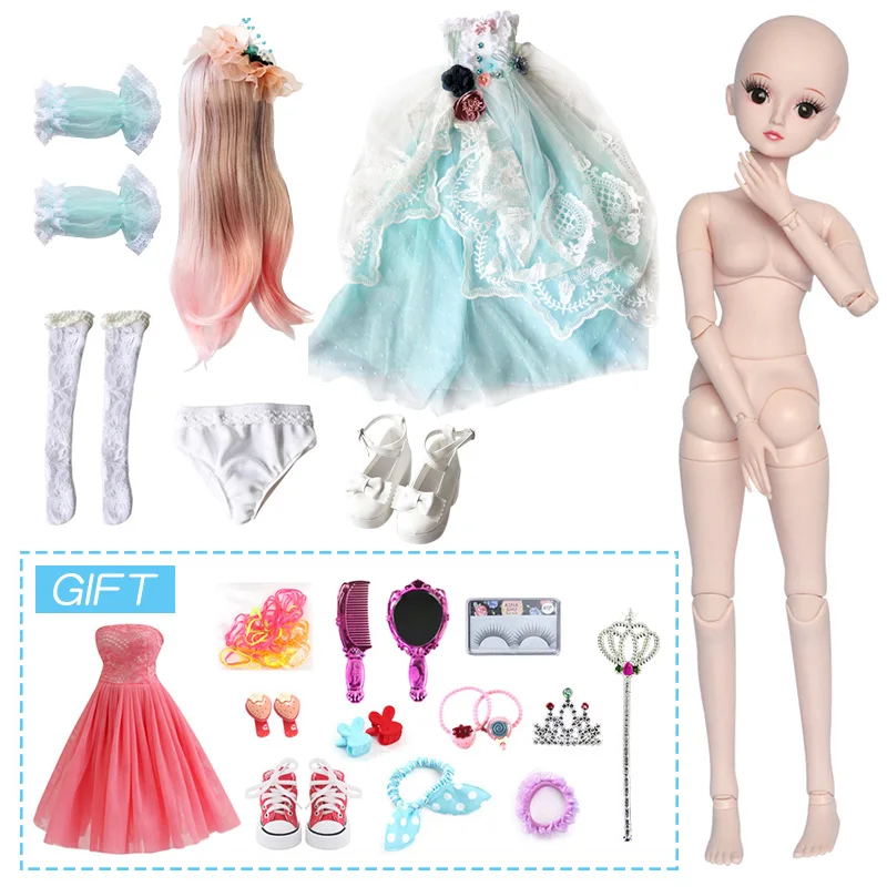 UCanaan 23,6 дюймов BJD куклы с 19 шарнирными шарнирами SD Одежда для кукол наряд обувь парик волосы макияж для девочек подарок и куклы Коллекция