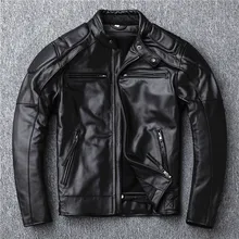 Заводская новая мотоциклетная кожаная куртка из воловьей кожи для мужчин, Коровья натуральная кожа, пальто, верхняя одежда, одежда