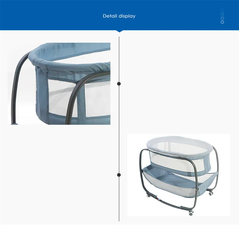 0-12 Months BB Portable Removable Bunk Bed Infant Home Use Mosquito Repellent Breathable Kids Sleeping Bed Baby Newborn Shaker06