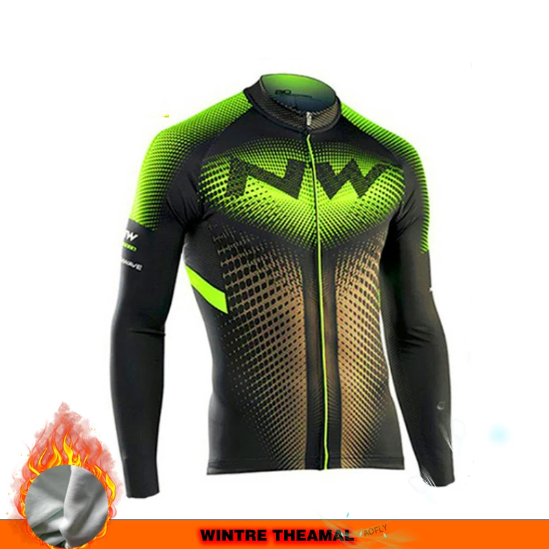Fleece top Northwave Pro Team Зимняя одежда для велоспорта дышащая Ropa Ciclismo Одежда с длинным рукавом для горного велосипеда спортивная одежда для улицы - Цвет: Fleece top