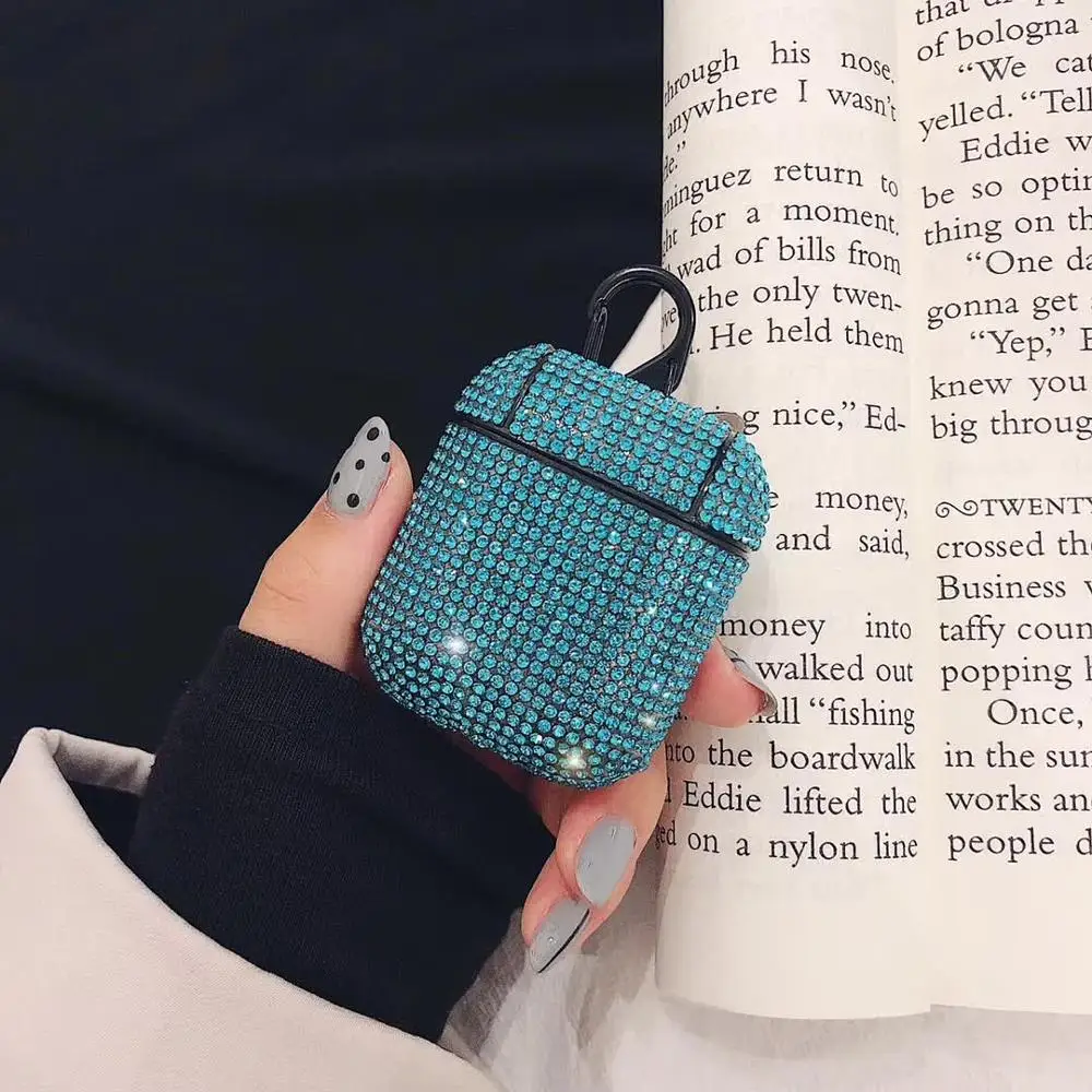 GD-E Чехол для наушников LOVERONY с блестящим бриллиантом и Bluetooth для Apple AirPods 2 1, защитная крышка для гарнитуры, брелок для ключей, чехол для зарядки Air pods - Цвет: GD-E